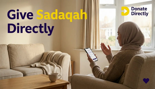 Muslim donor making dua and giving sadaqah on phone at home during illness.