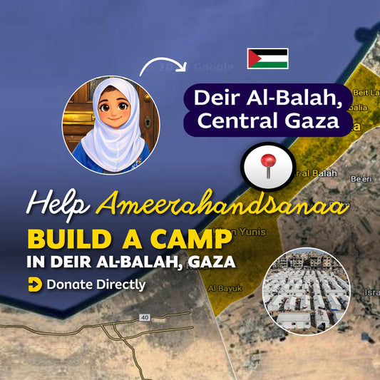 Helps Ameerahandsanaa Build a Camp in Deir Al-Balah, Central Gaza 🇵🇸