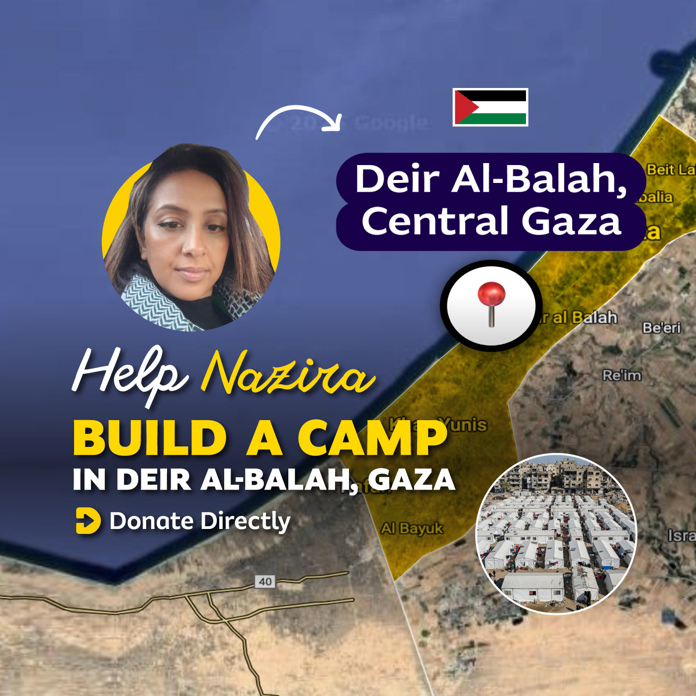 Helps Nazira Build a Camp in Deir Al-Balah, Central Gaza 🇵🇸