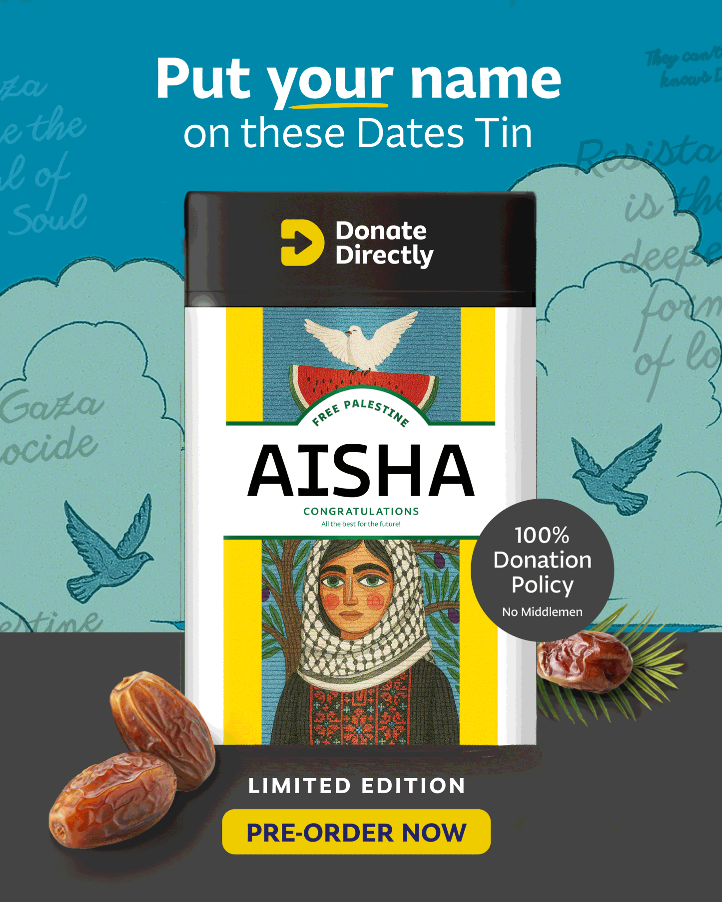 Illustration - Female - Date Tin